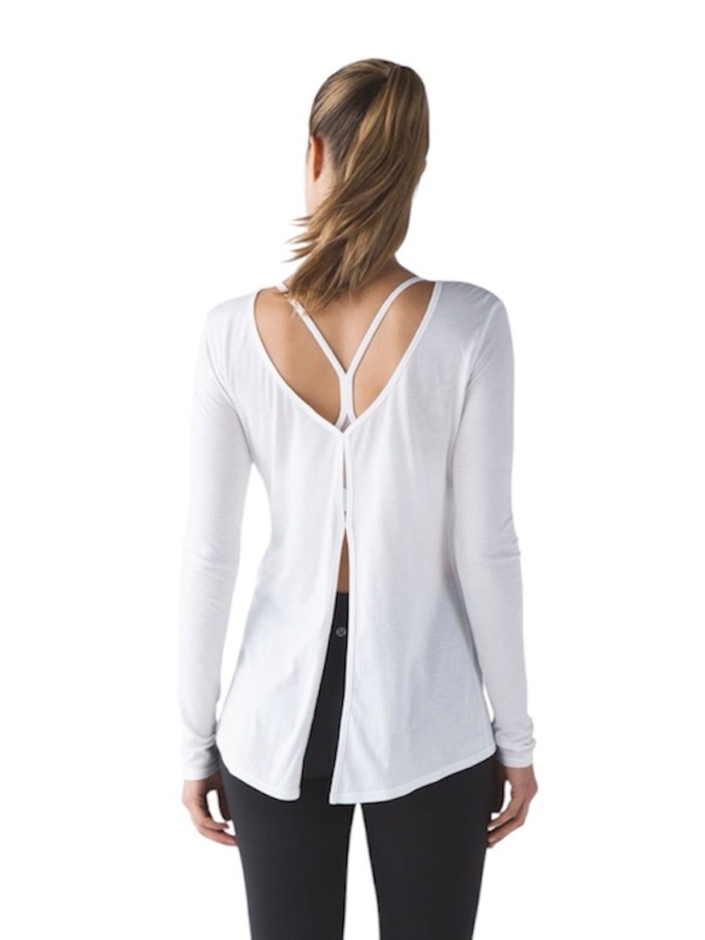 Lululemon Women's Lululemon Zen Bender Long Sleeve Tee Top in White Size 2